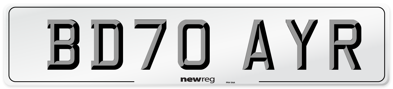 BD70 AYR Number Plate from New Reg